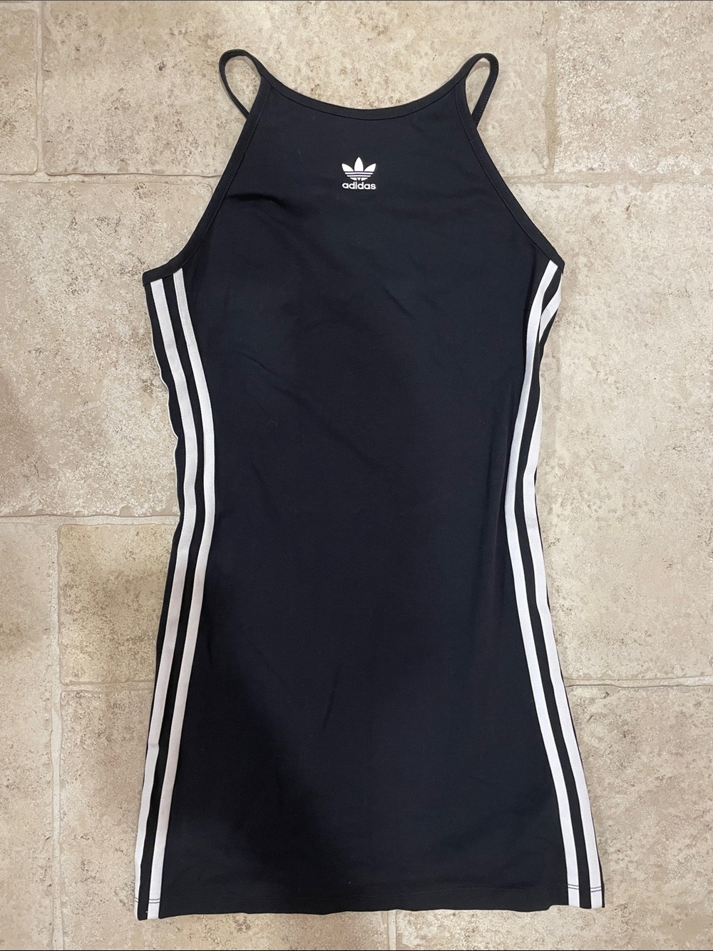 adidas Black dress with thin straps with White Side Stripes